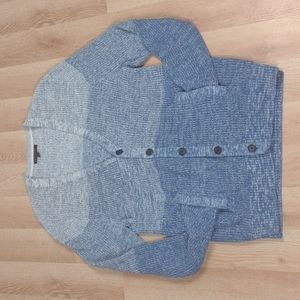 Banana Republic Oversized 100% Cotton Color Block Knit Button Pockets Cardigan